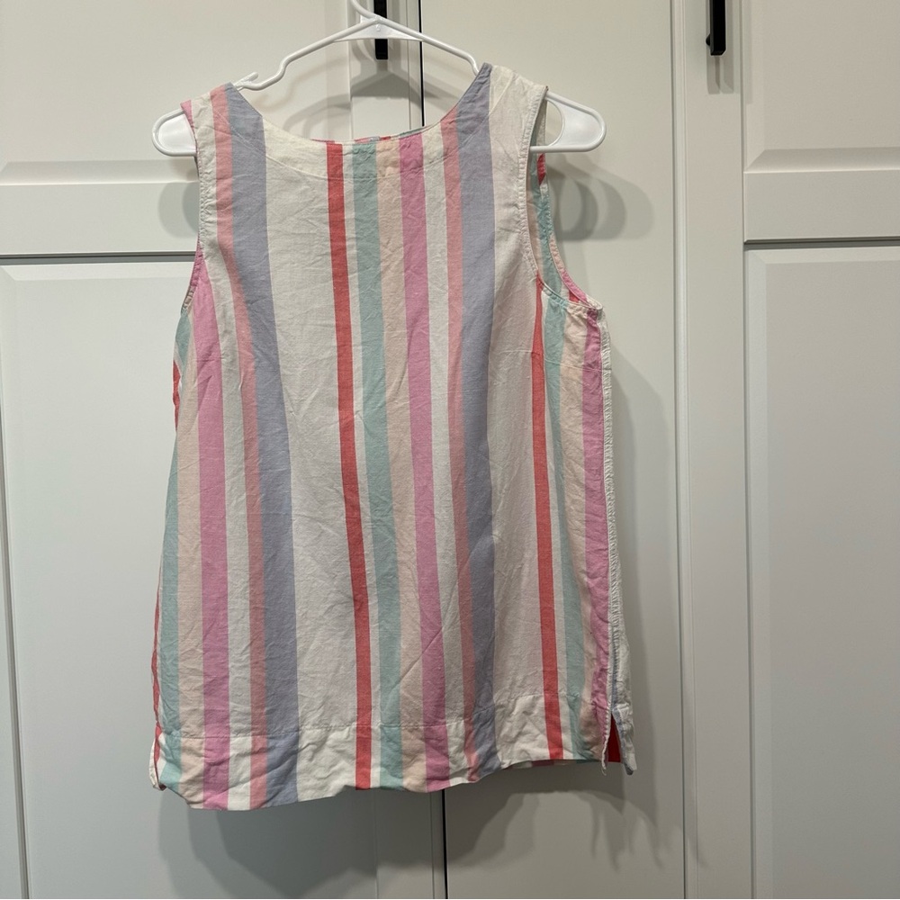 Ellen Tracy women’s linen Striped Sleeveless Top,medium,business casual